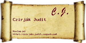 Czirják Judit névjegykártya